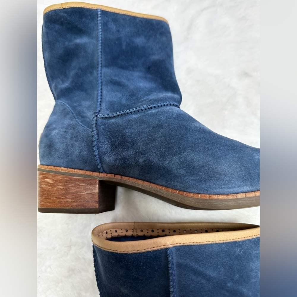 UGG Navy Suede Heeled Boots - Picture 12 of 15